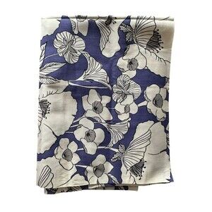 HGTV Home Poppy Power Cotton Canvas Fabric White  & Purple 54.5 X 40”